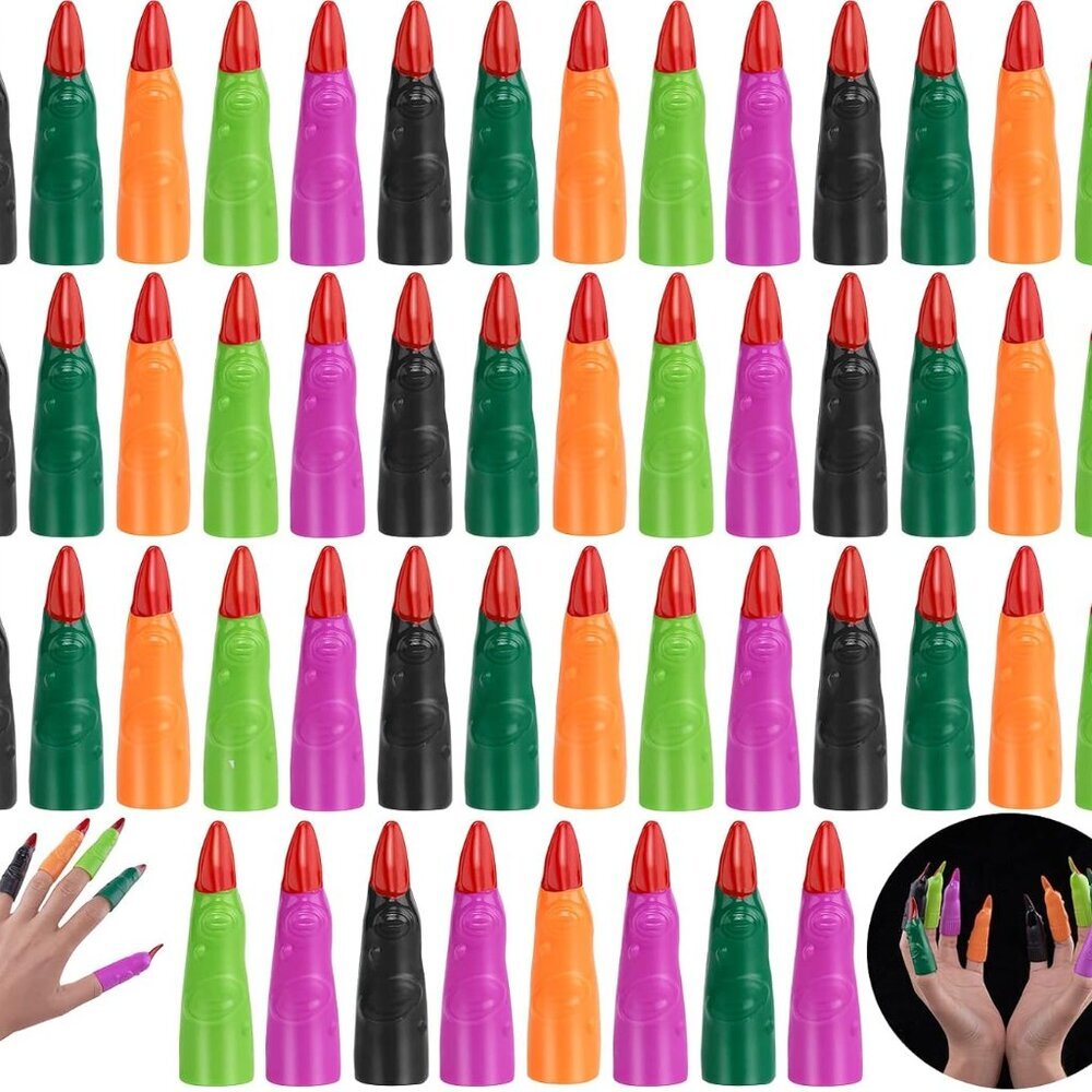 50 Pcs Finger Pointers for Kids Reading Multicolor Witch Fingers, Finger Nail Co